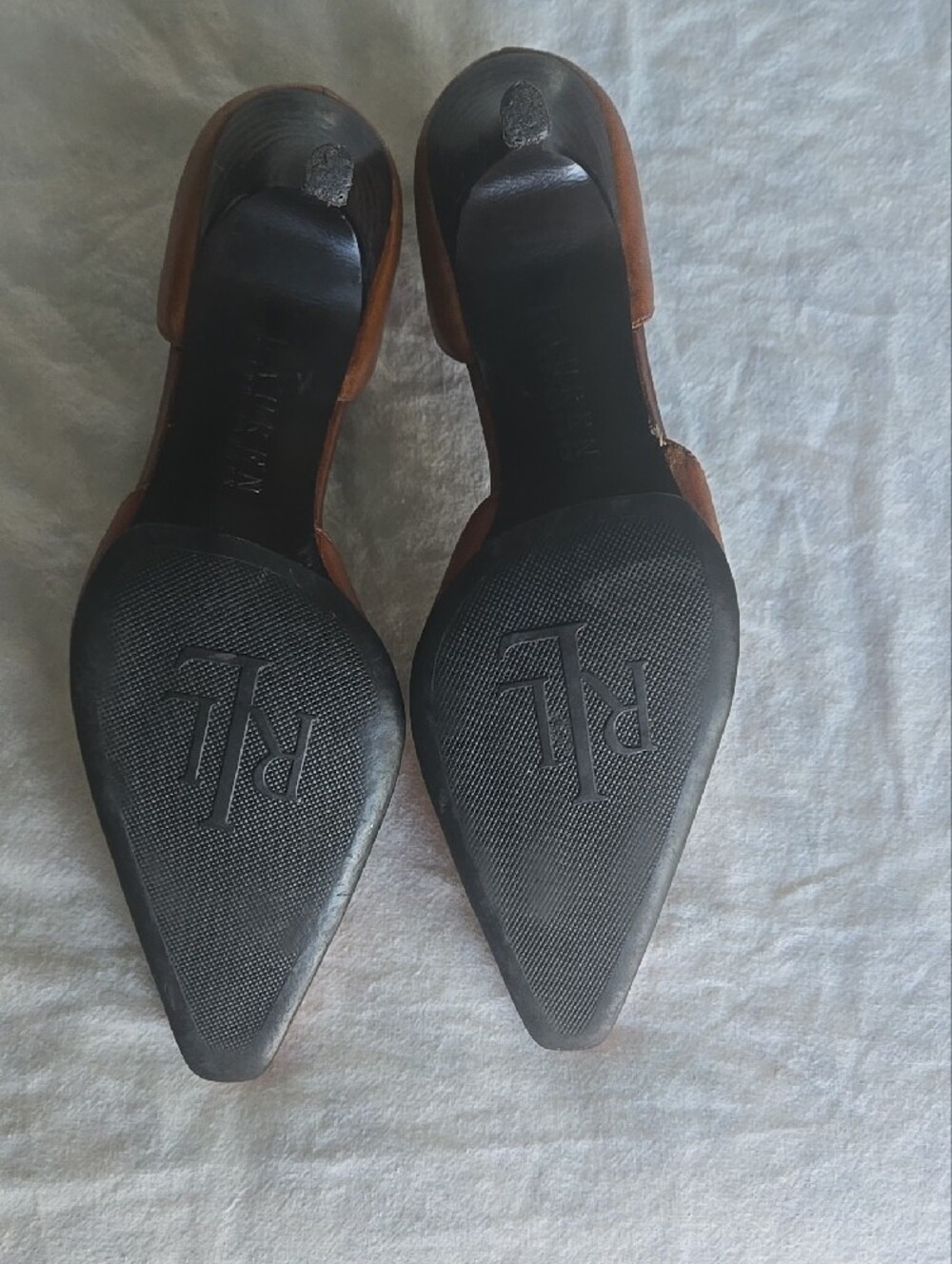 Vintage Lauren Ralph Lauren Brown Leather D'Orsay Pointed Pumps - Picture 12 of 13